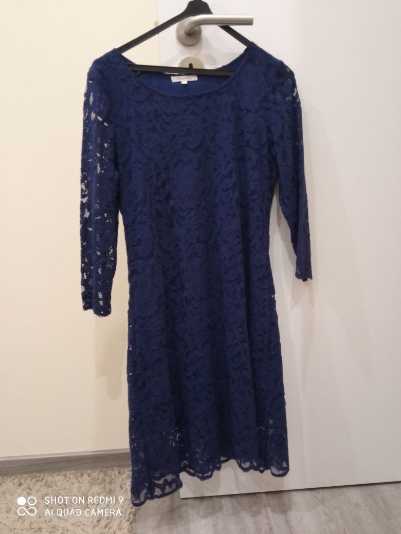 Vestido renda tons azul tamanho SM