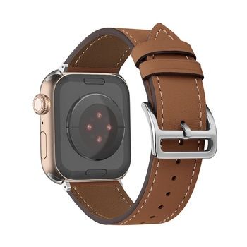 Pasek do Apple Watch 38/40/41 skórzany wzór 1 brązowy