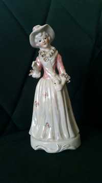 Figurka porcelanowa niemiecka, dziewczyna, kobieta, pani