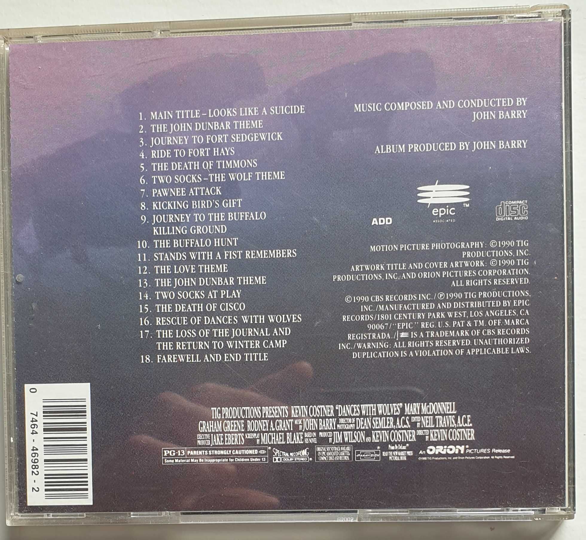 Dances With Wolves - John Barry. Soundtrack Płyta CD