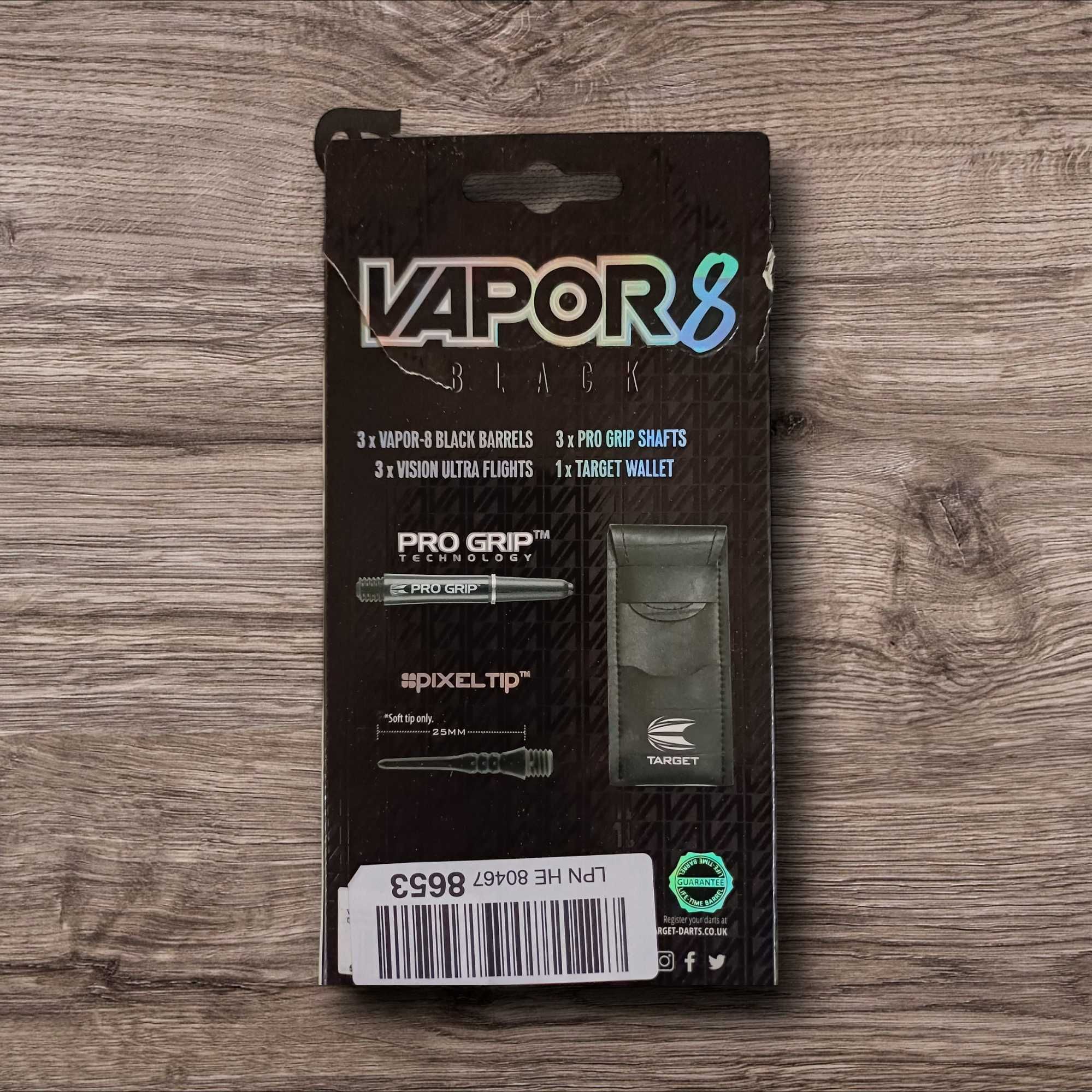 Lotki do darta Target VAPOR-8 BLACK 18gr