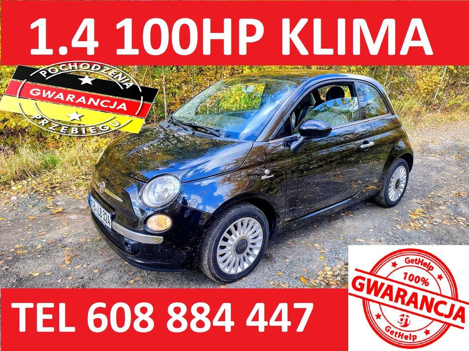 Fiat 500 1.4 100KM 09R GWARANCJA, Możliwa rejestracja, z Niemiec