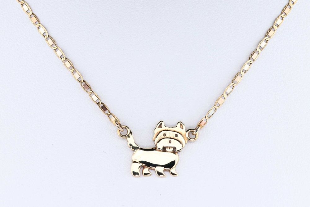 Złoty naszyjnik piesek - au 585