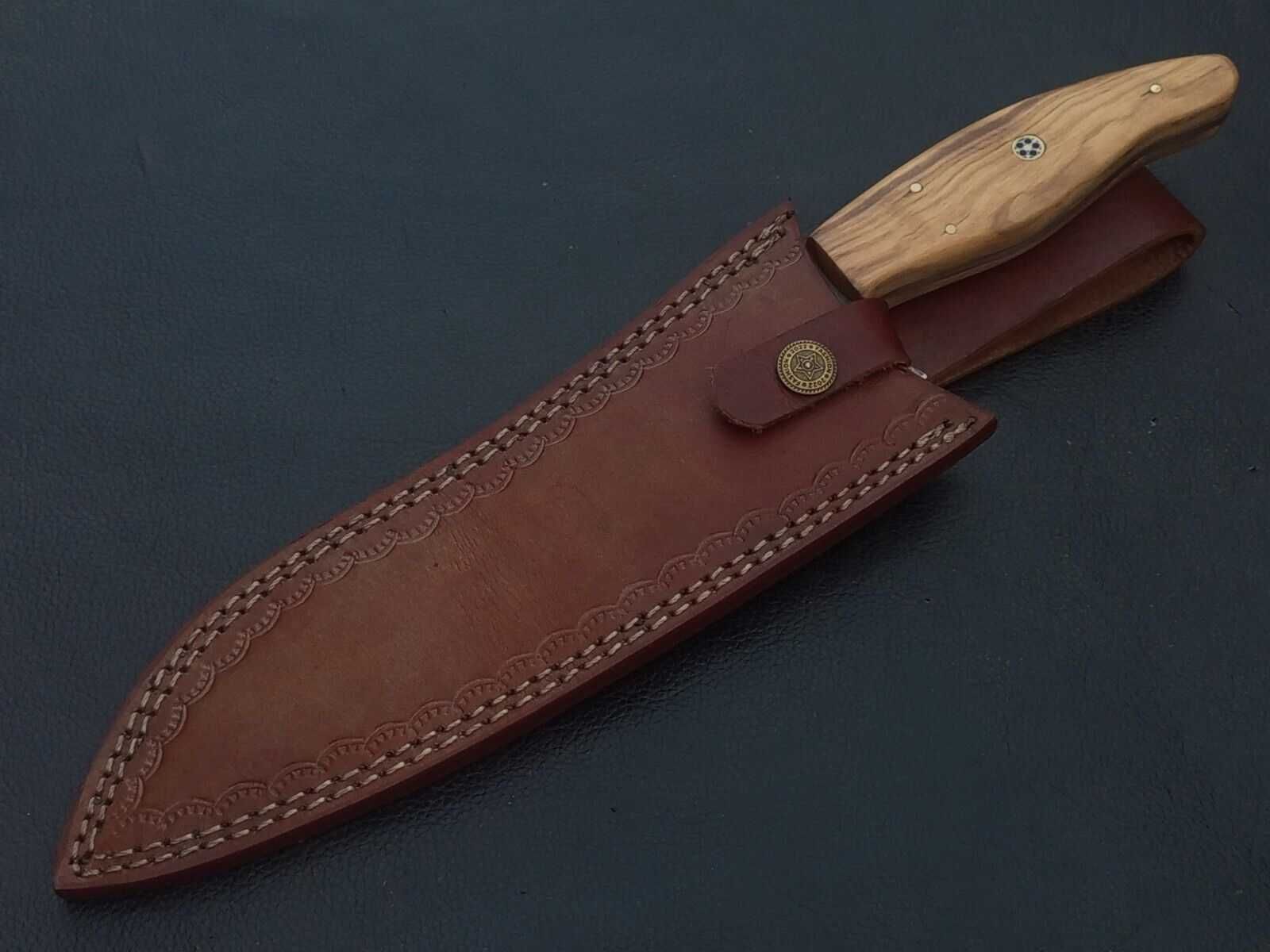 DAMAST nóż myśliwski KUCHENNY 33 cm stal DAMASCEŃSKA ręcznie wykonany