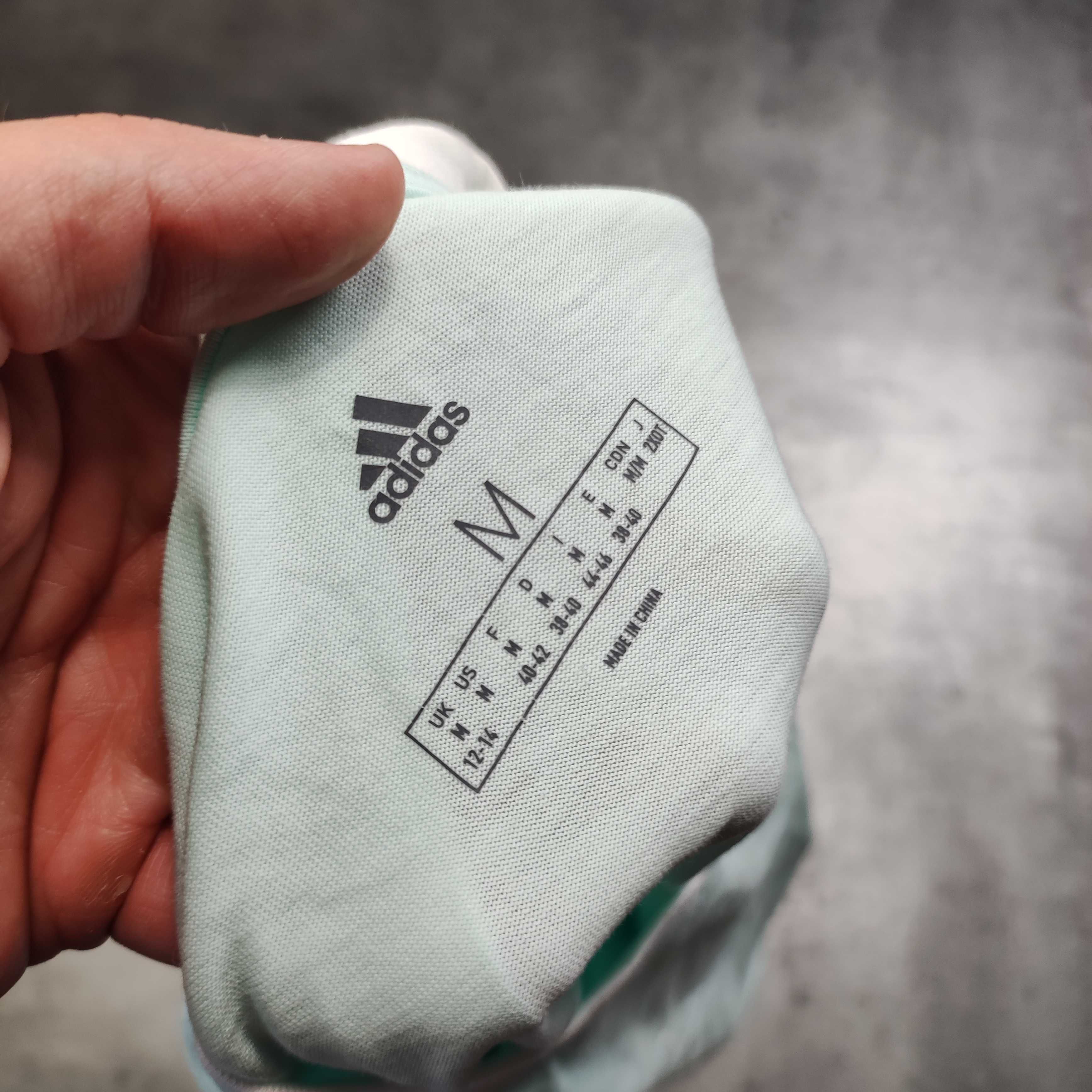 MĘSKA Koszulka NOWA Miętowa Adidas California 3 Paski Casual PREMIUM