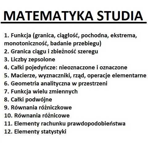 Matematyka Statystyka Studia