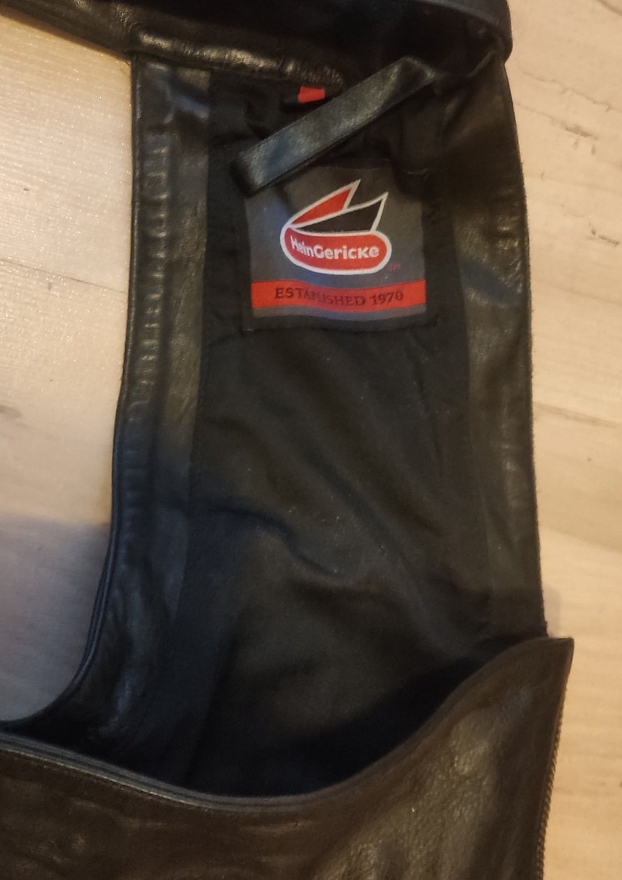Skórzane spodnie motocyklowe HeinGericke na choppera roz. 2XL