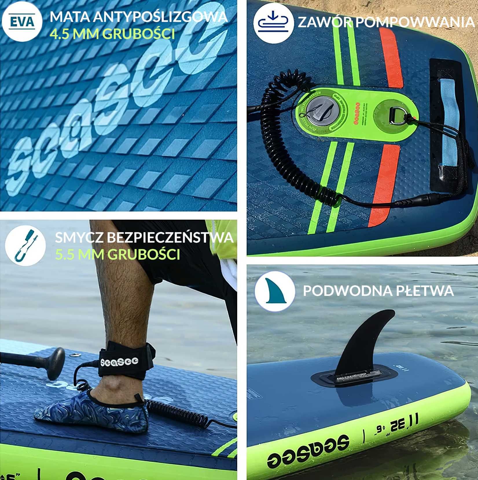 Nowa Deska SUP SeaSee  11'0'' / 330cm / Mocowanie GoPro / Zestaw