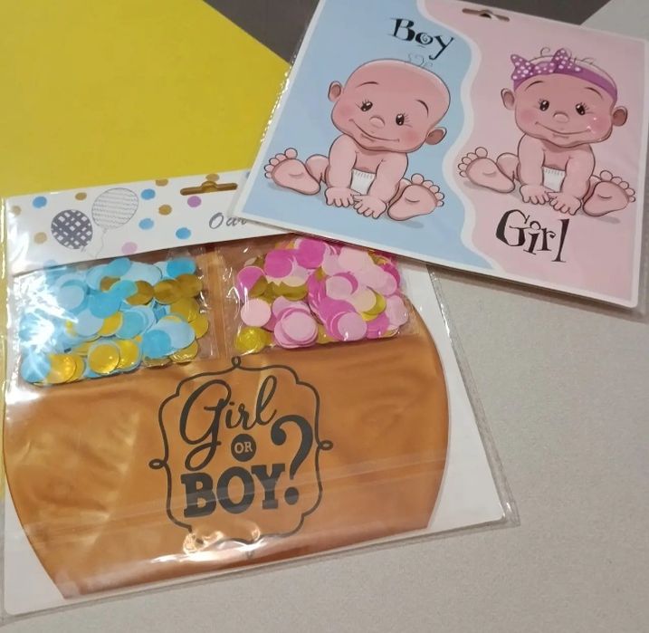 Велика кулька на гендерпаті с конфети возд шар сюрприз гендер вечеринк