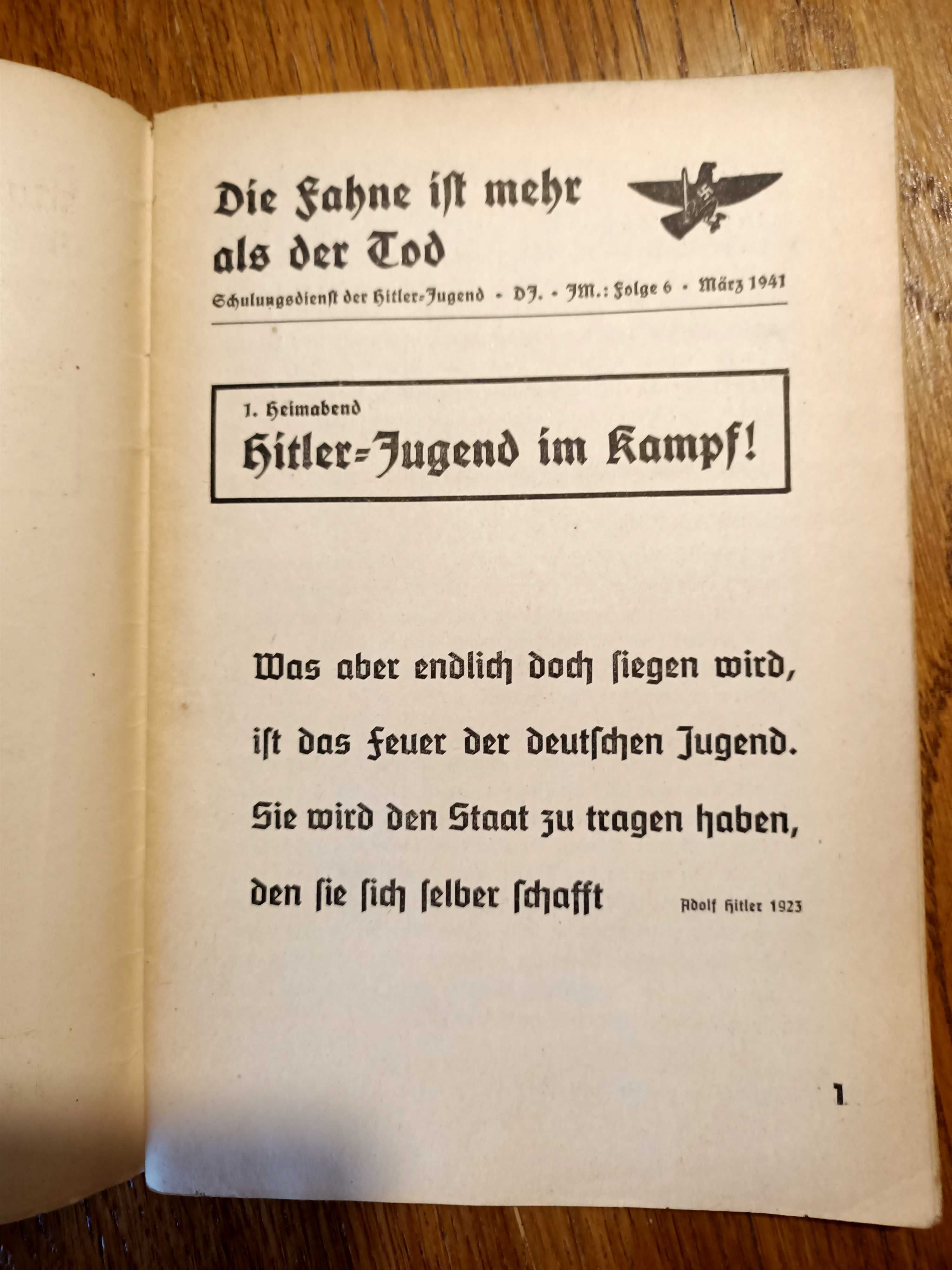 Magazyn hitlerjugend Die fahne ist mehr als der tod .Marc 1941