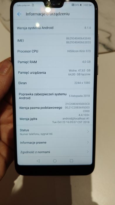 Używany Huawei P20 4GB ram 64 pamięć