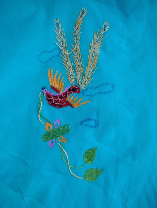 Koszula błękitna ręcznie haftowana true vintage