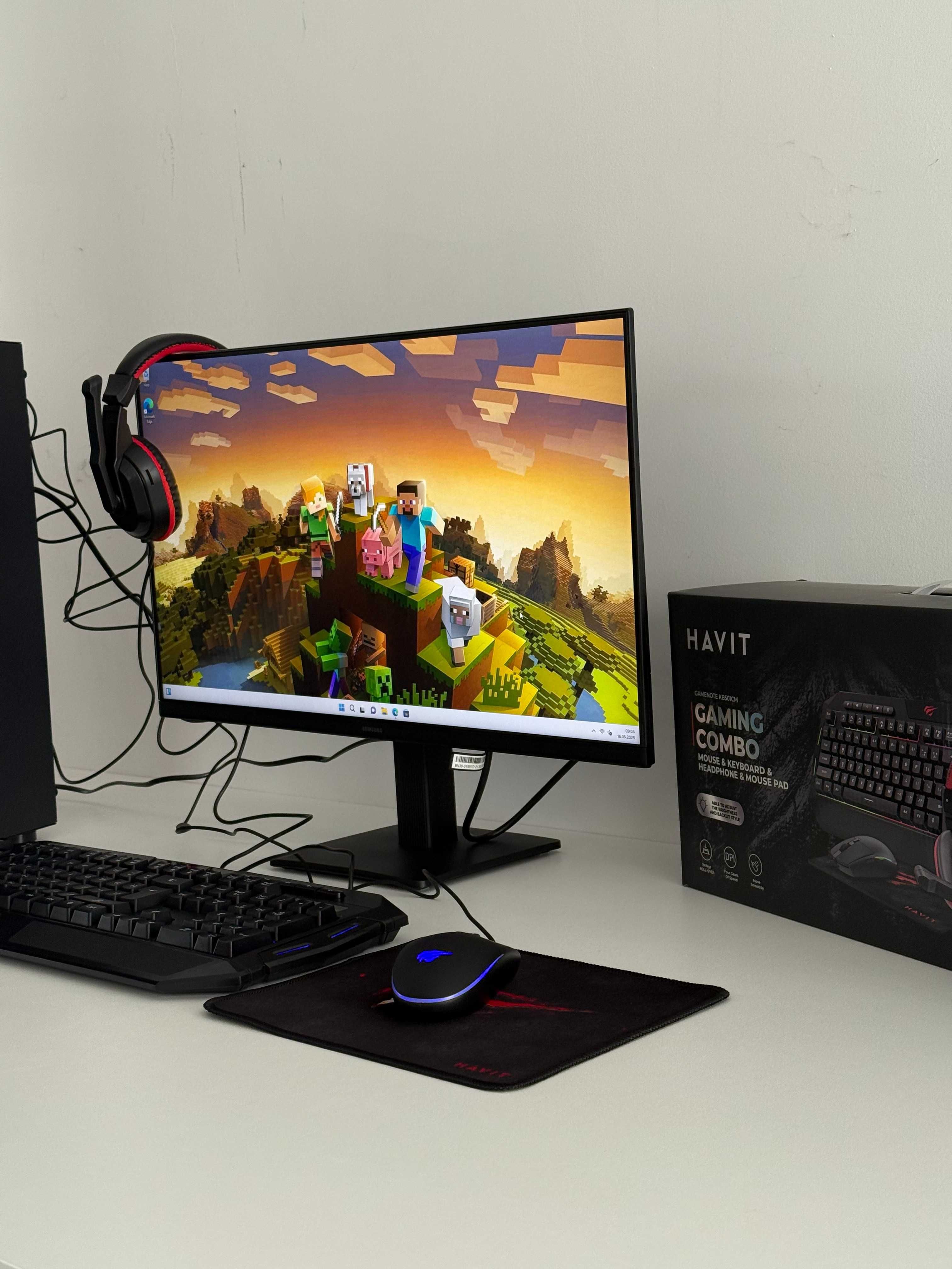 Komputer + Monitor + Zestaw Gotowy Do Pracy