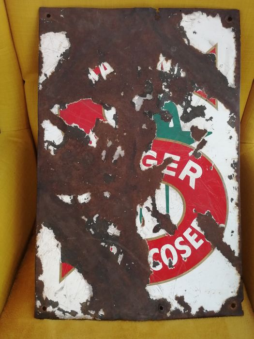 Vintage placa esmaltada Singer.