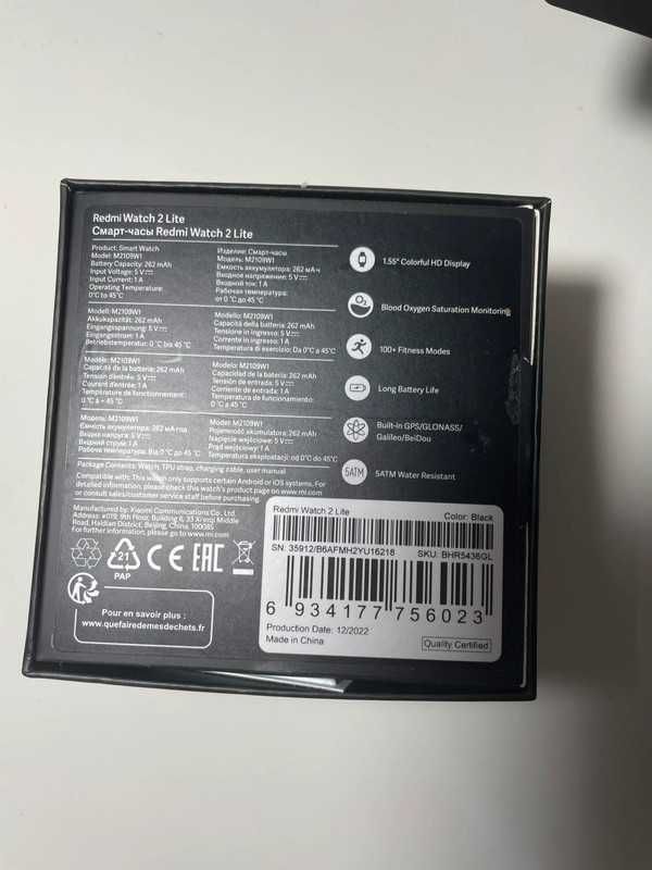 Smartwatch Redmi Watch 2 Lite