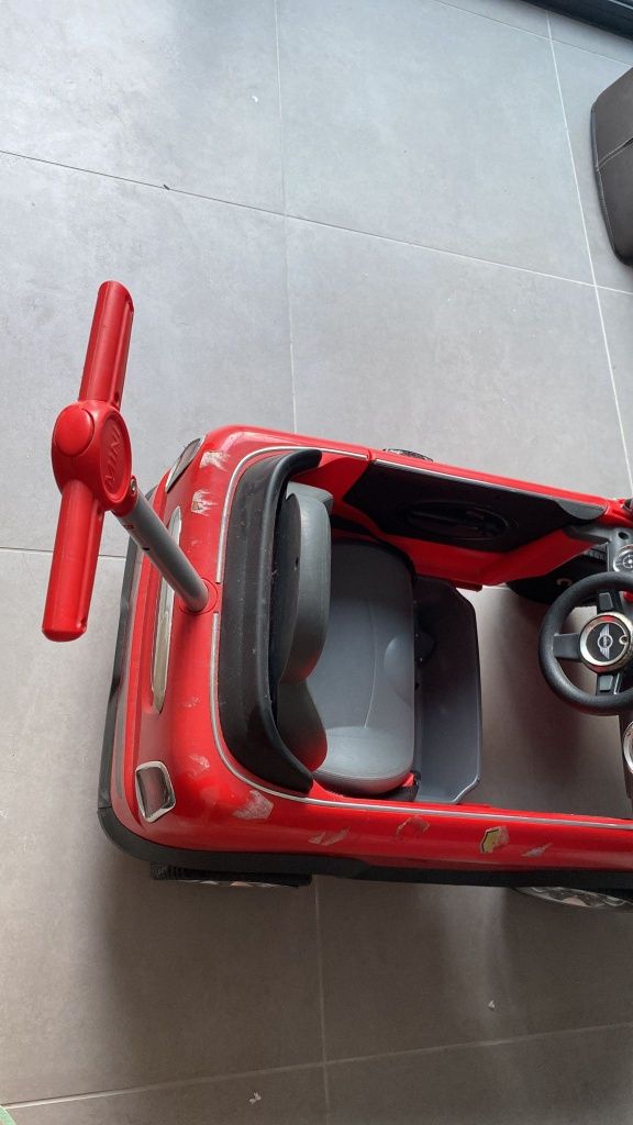 Mini cooper S vermelho para criança, andador