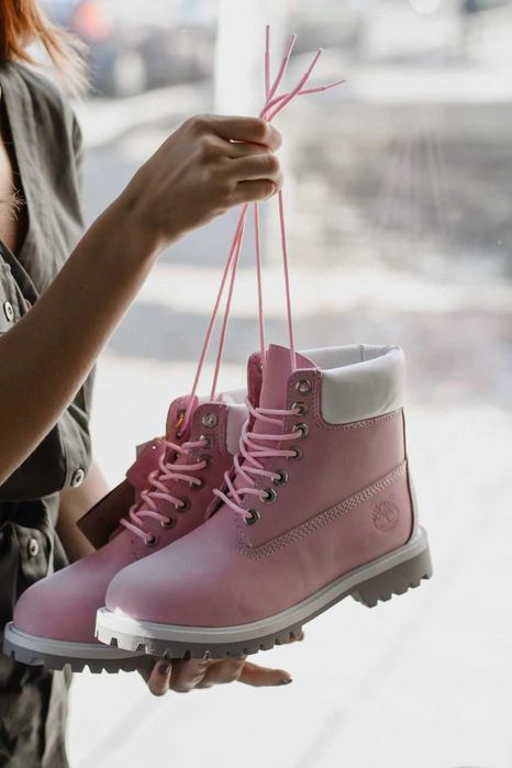 Жіночі черевики Timberland Pink з хутром 38 розмір