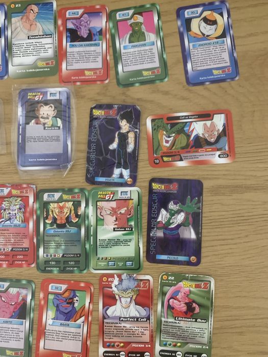 38 sztuk Karty dragon ball z chio chips rtl7 kolekcjonerskie