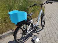 Firmowy rower elektryczny BERGAMONT dokumenty ładowarka klucze