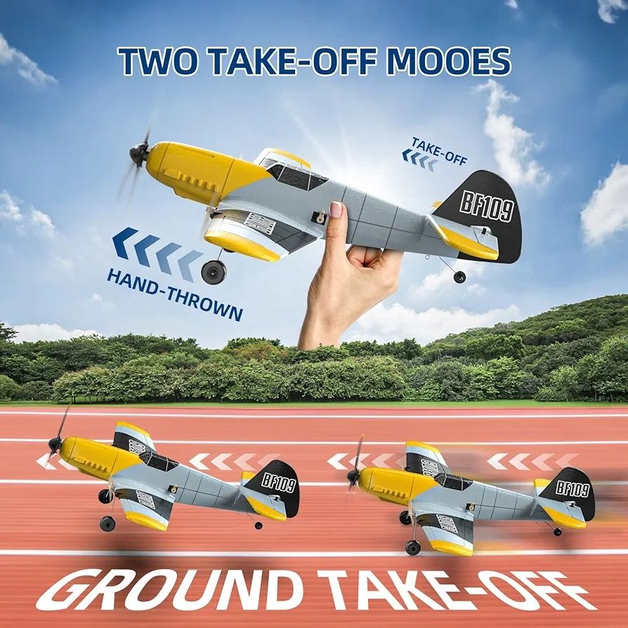 Samolot DEERC RC BF-109 – zdalnie sterowany, 3-kanałowy myśliwiec