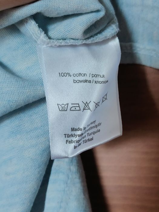 Błękitna koszulka na lato bluzka t-shirt w gwiazdki bawełniana bawełna