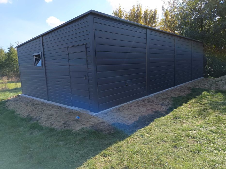 Wiata blaszana hala magazyn blaszany garaż blaszak 12x6 wysoki na busy