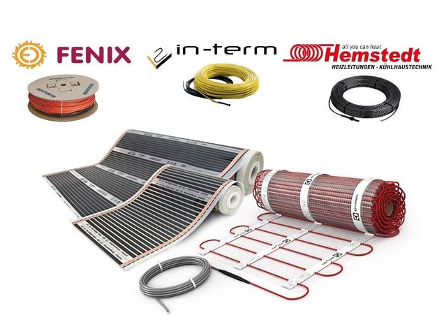 Греющий кабель, теплый пол электрический маты Fenix In-term Hemsted
