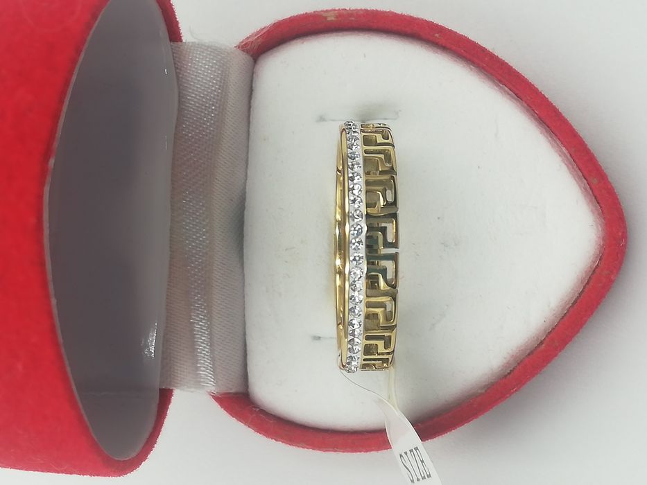 Pierścionek stal chirurgiczna Xuping grecki wzór 10