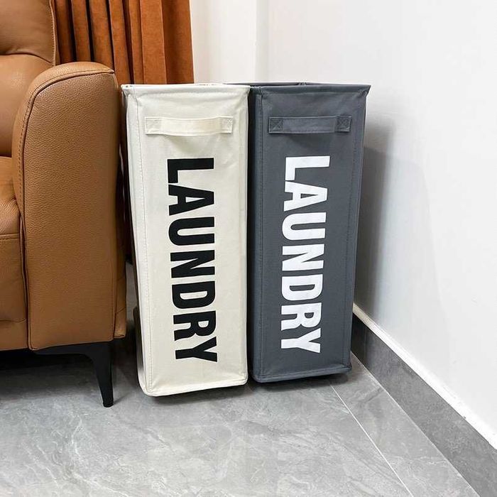 Kosz na Pranie Bieliznę Zabawki Mata do Jogi na Kółkach Składany Szary