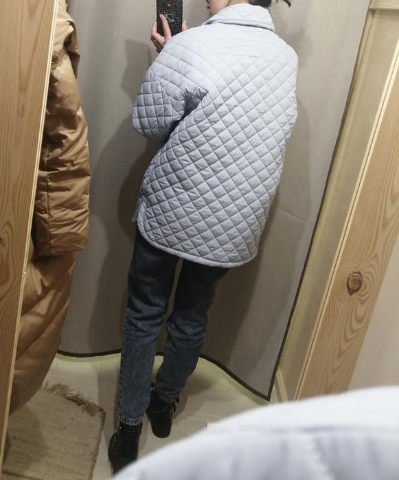 Вільна якісна стьобана куртка/сорочка/бомбер оверсайз xs-m