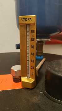 Termometr TOPA z sondą mosiądz cwu