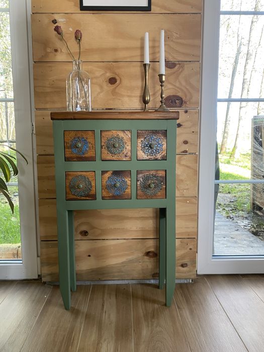 Szafka drewniana konsola vintage boho rustykalna wysyłka