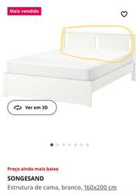 cama, branco, 160x200 cm - Ikea SONGESAND