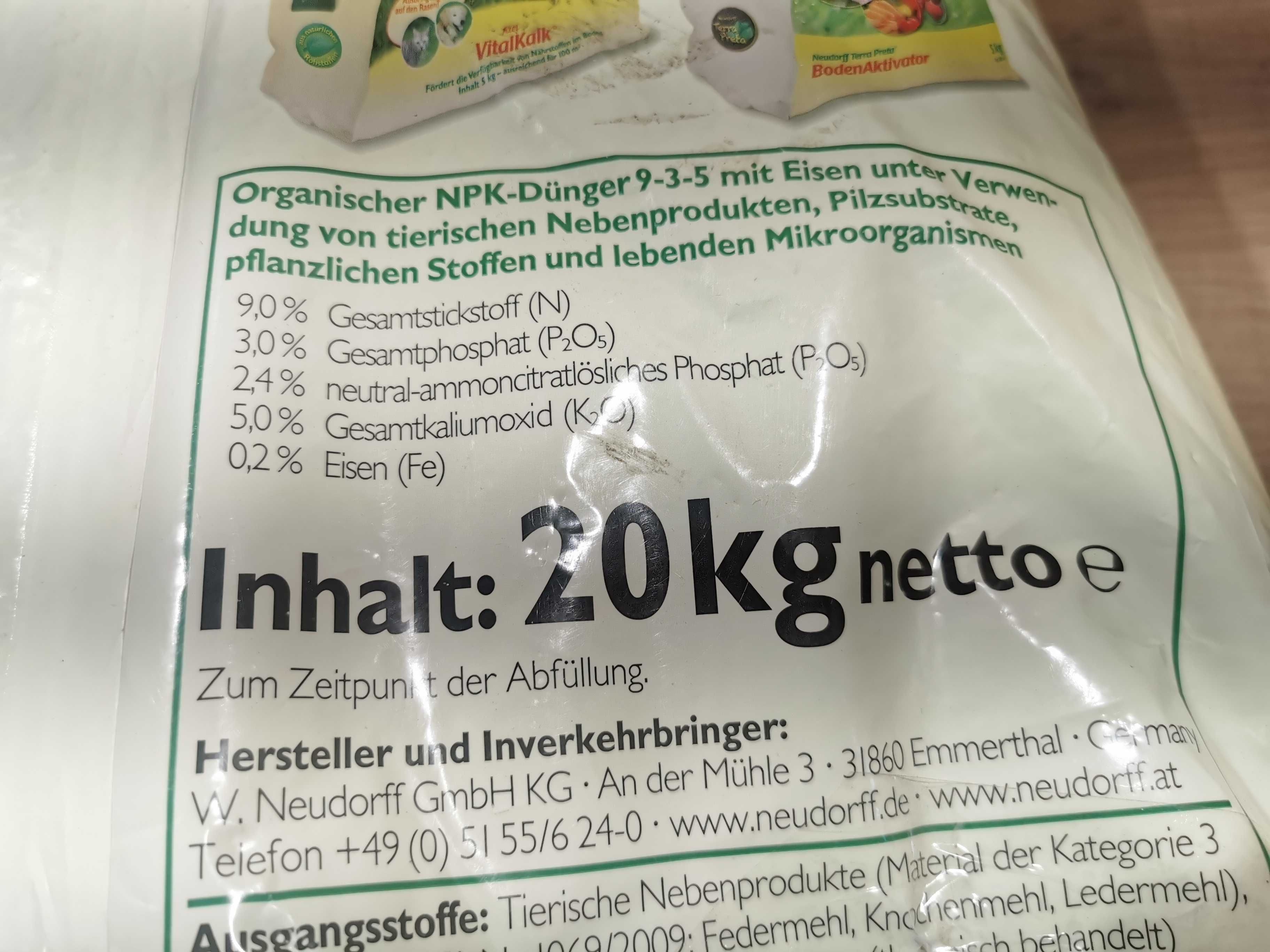 Neudorff 00139, Azet Nawóz Organiczny do Trawnika, 20kg