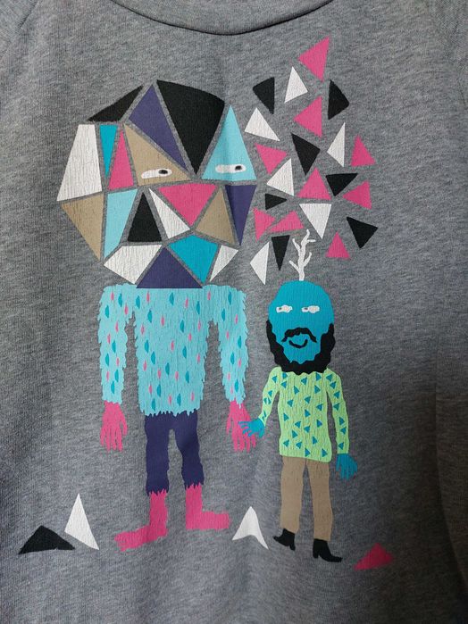 damska bluza szara z nadrukiem, H&M