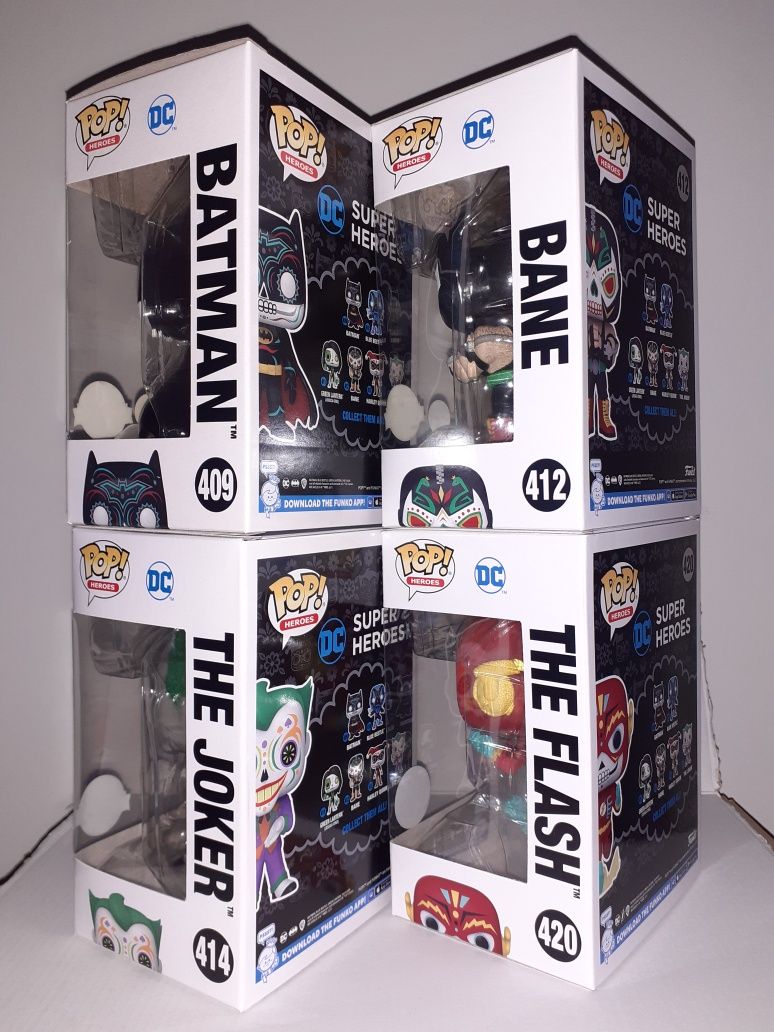 DC Super Heroes Dia de Los Muertos Glow 4 pack