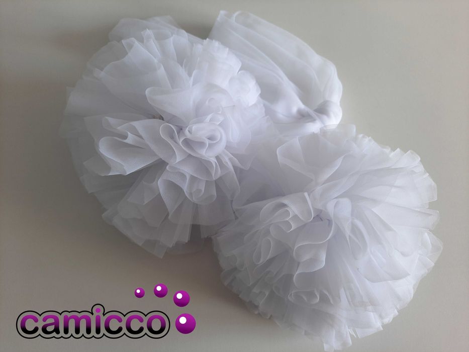 BALDACHIM do łóżeczka szyfon tiul baldachimy 8 metrowy + POMPONY