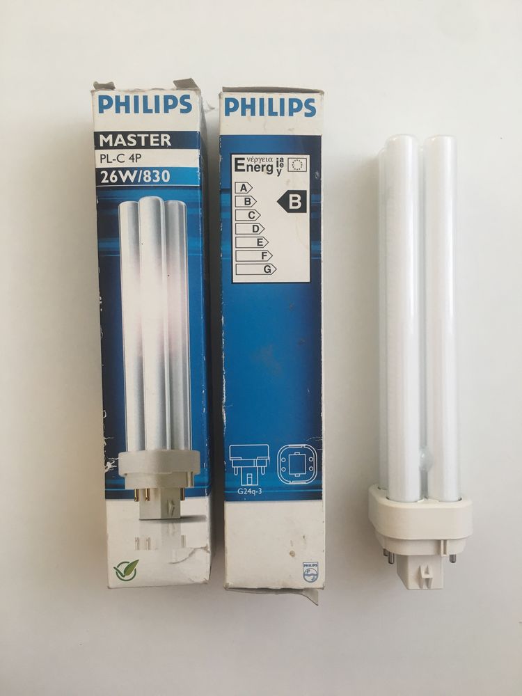 Лампа PHILIPS MASTER PL-C 26W/830/4P G24q-3/4p люмінесцентна ціна за 2