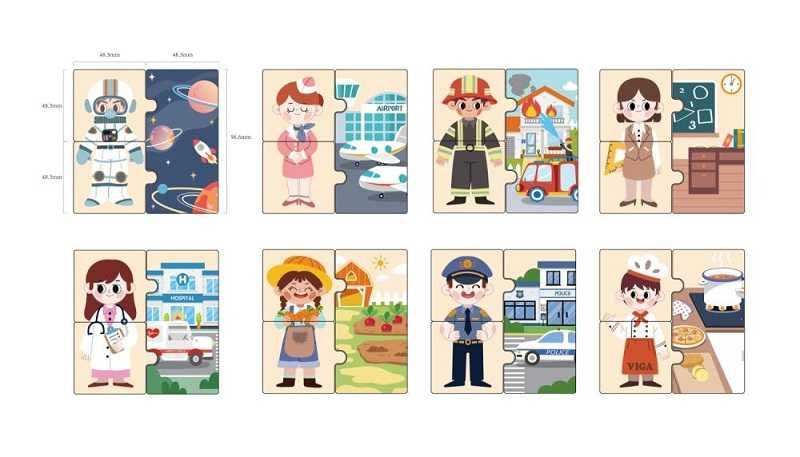 Puzzle Zawody 24 el. drewniane edukacyjne Akademia Nathan