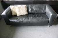 Sofa, kanapa skóra naturalna czarna IKEA klippan