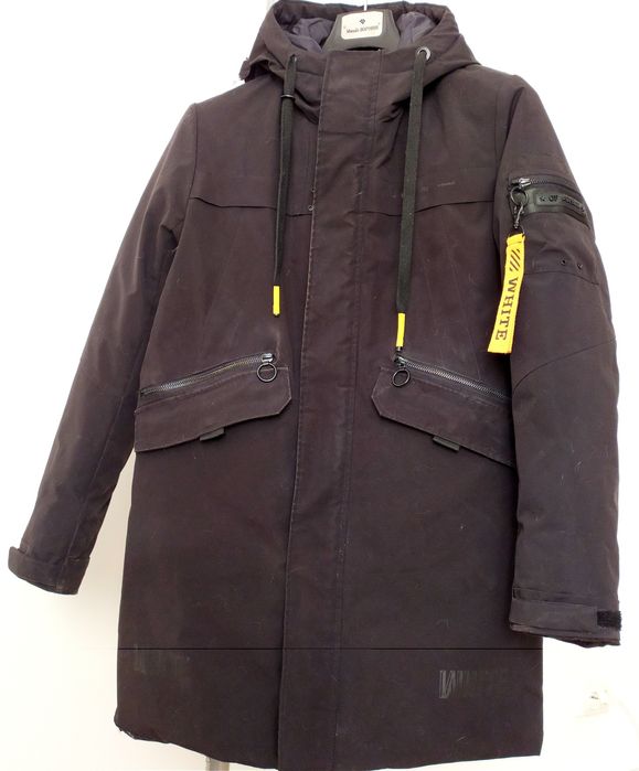 ЧЕРНАЯ Зимняя Куртка Мужская парка пуховик Off-White Adikers 1981