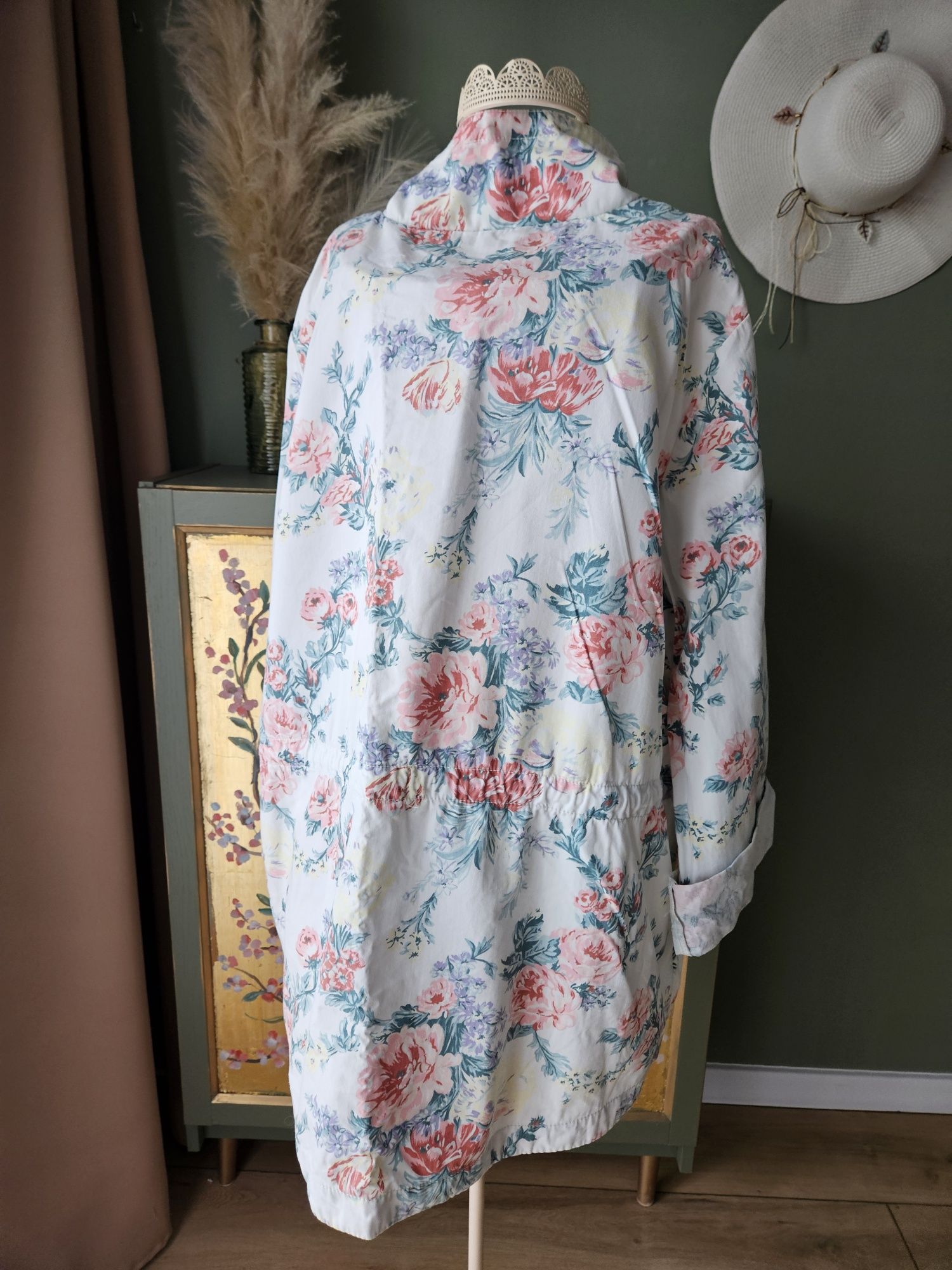 Kurtka damska plus size Parka George w Kwiaty w kwiaty cute XXL