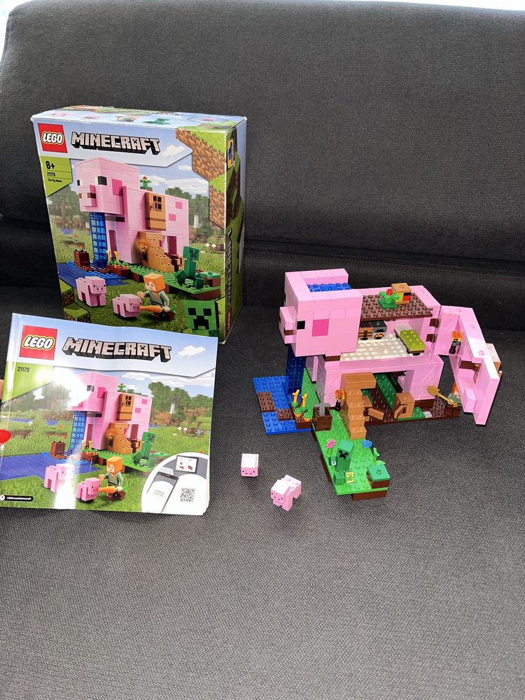 Lego Minecraft 21170 The Pig House,Dom w kształcie Świni,100% komplet