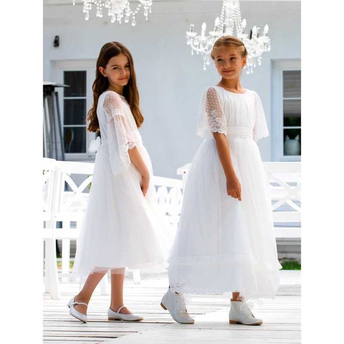 Sukienka Sly 3SM-15A biała sukienka , komunia, wesele, elegancka 164
