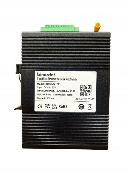 Binardat 5-portowy Gigabit Din Rail Ethernet Switch 4