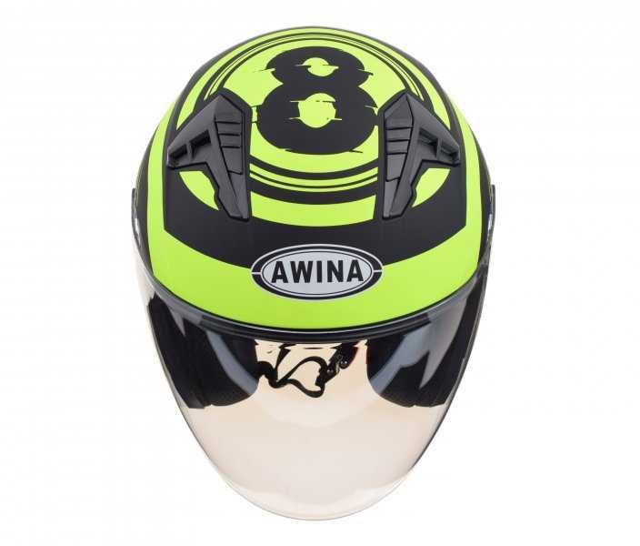 KASK Otwarty Motocyklowy FLUO MATT Sskuter Chopper ECER 22.06 + BLENDA