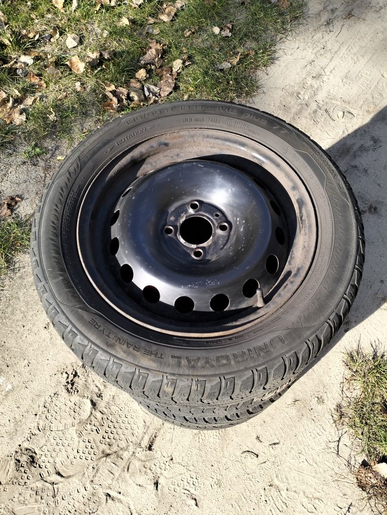 Koła zimowe 195/55/R15 Uniroyal plus 77 felgi 4x100 ET 43 otwór 60,1