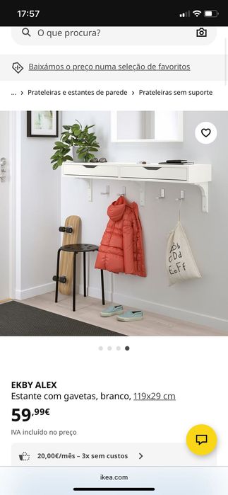 Toucador / estante com gavetas ikea EKBY ALEX