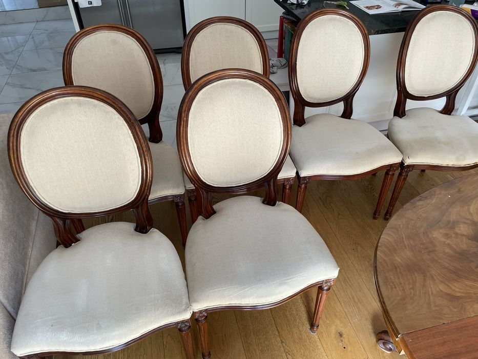 Francuskie stare antyczne krzesła 6 sztuk medaliony styl Ludwikowski