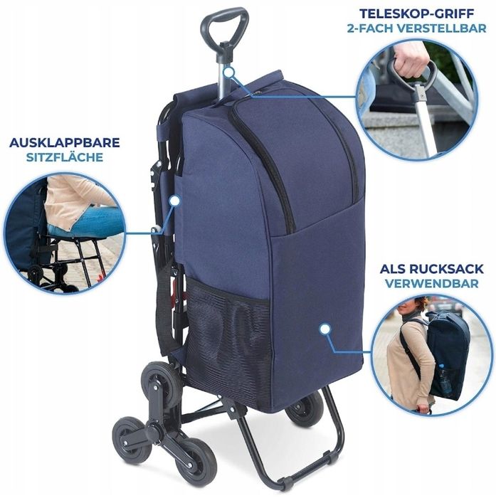 Wózek Zestaw na zakupy Maximex niebieski poliester